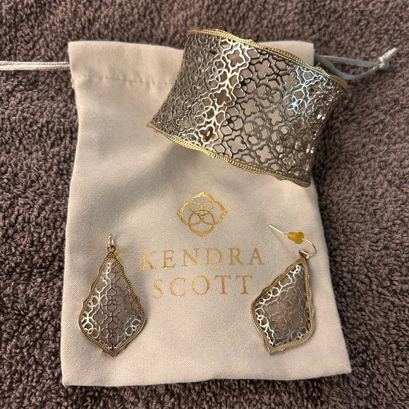 Kendra Scott • Candace Gold/Silver Filagree Cuff and Filigree Earrings - Picture 2 of 4
